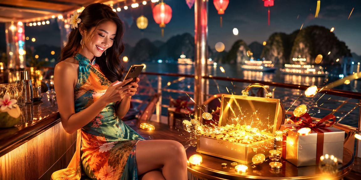 Người chơi trải nghiệm casino trực tuyến trên điện thoại tại vịnh Hạ Long