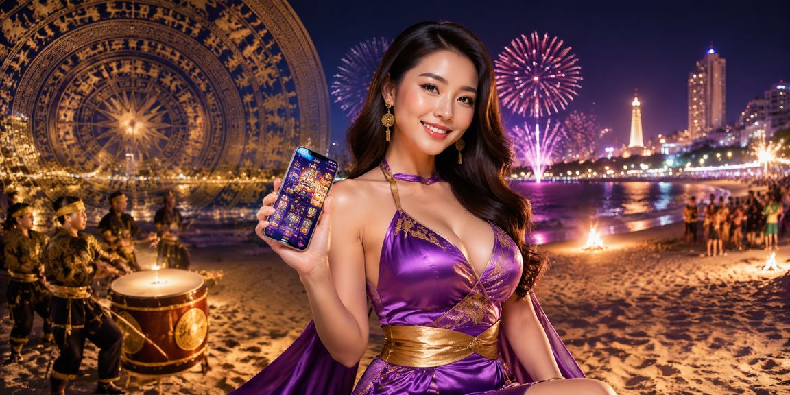 Người dùng truy cập casino và cá cược trực tuyến qua điện thoại tại bãi biển Vũng Tàu